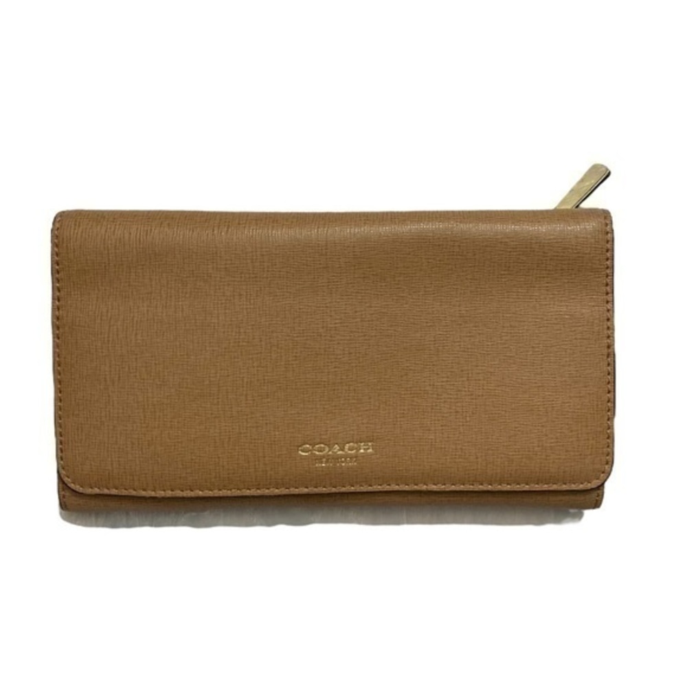 Coach light brown saffiano leather luxury Wallet